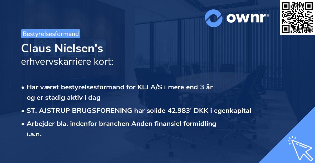 Claus Nielsen's erhvervskarriere kort