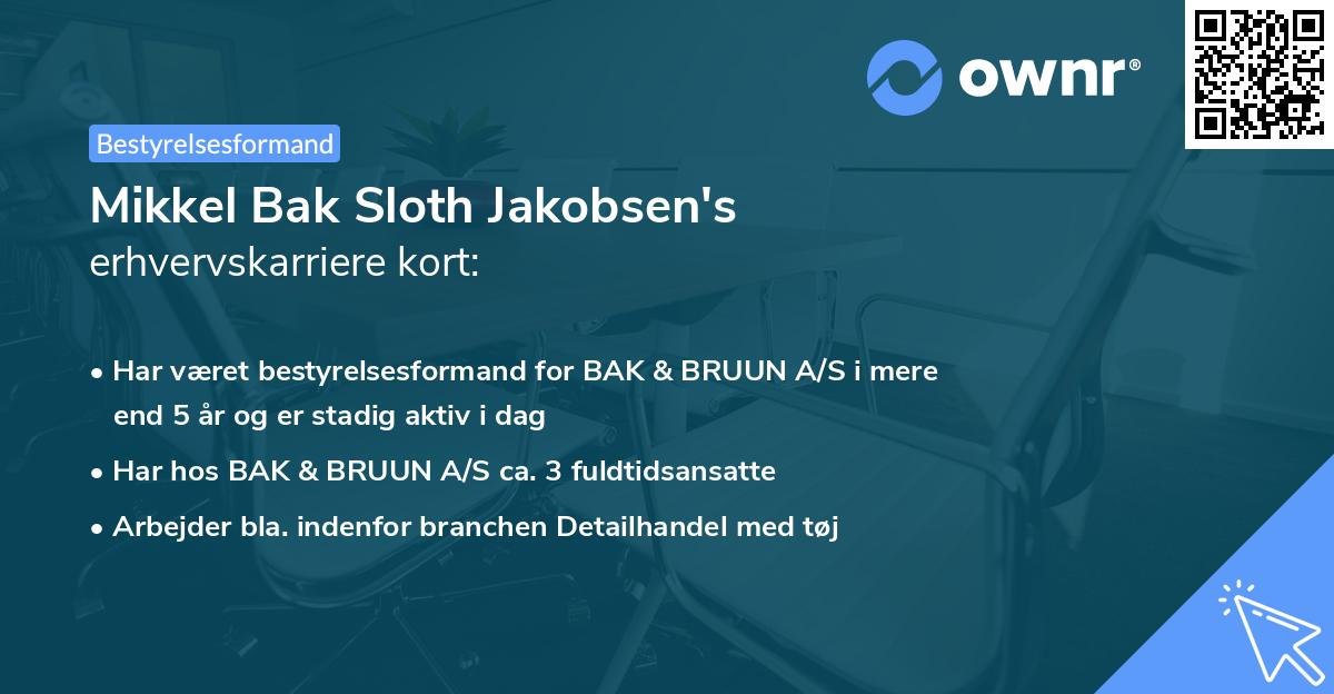 Mikkel Bak Sloth Jakobsen's erhvervskarriere kort