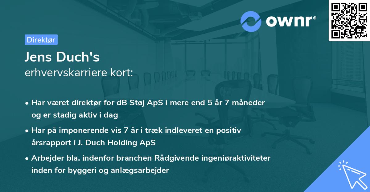 Jens Duch's erhvervskarriere kort