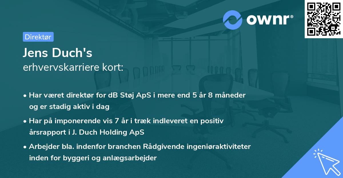 Jens Duch's erhvervskarriere kort