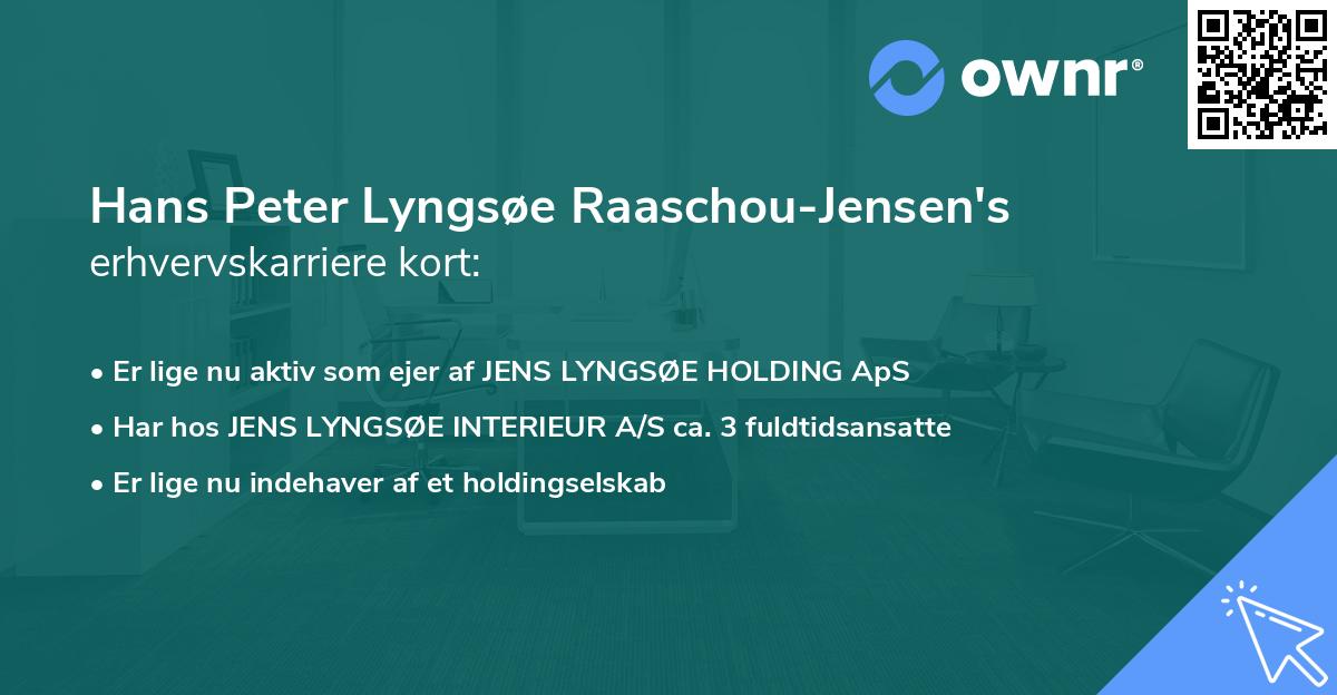 Hans Peter Lyngsøe Raaschou-Jensen's erhvervskarriere kort