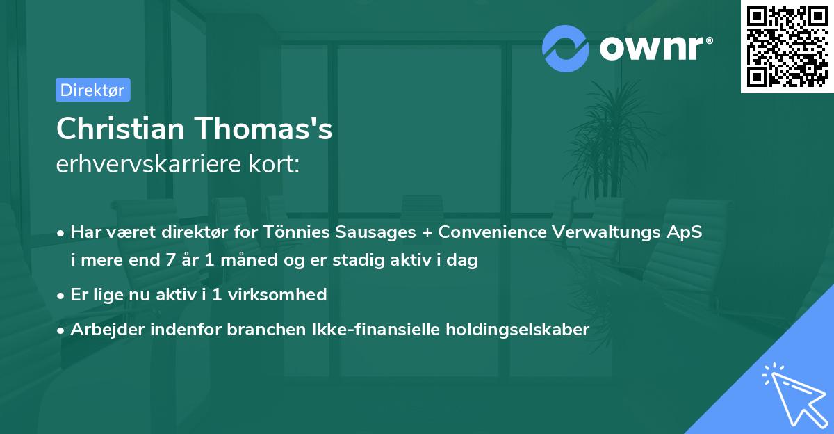 Christian Thomas's erhvervskarriere kort