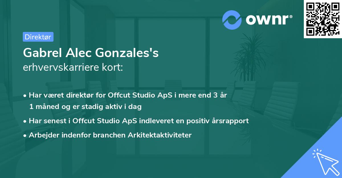 Gabrel Alec Gonzales's erhvervskarriere kort