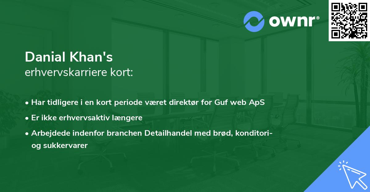 Danial Khan's erhvervskarriere kort