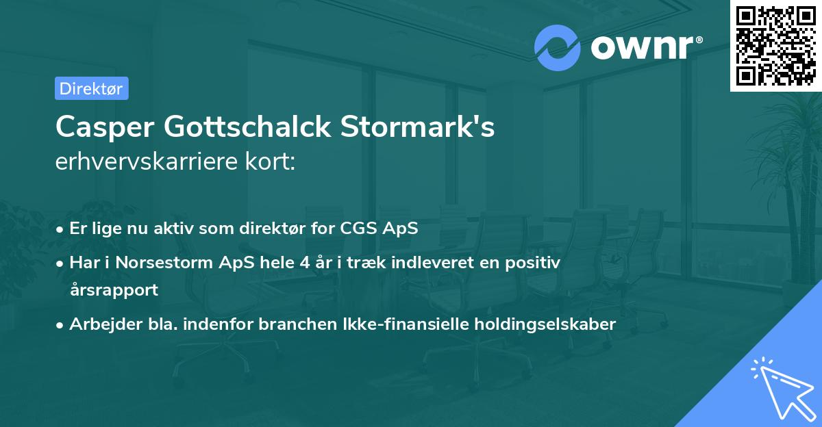 Casper Gottschalck Stormark's erhvervskarriere kort