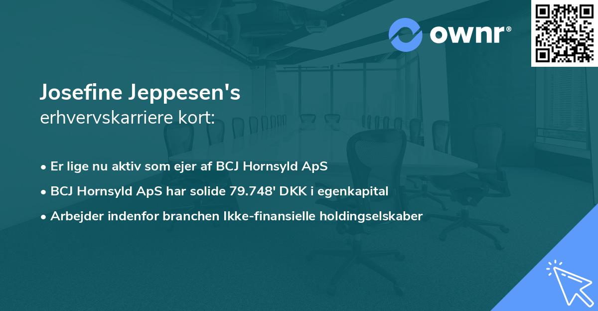 Josefine Jeppesen's erhvervskarriere kort