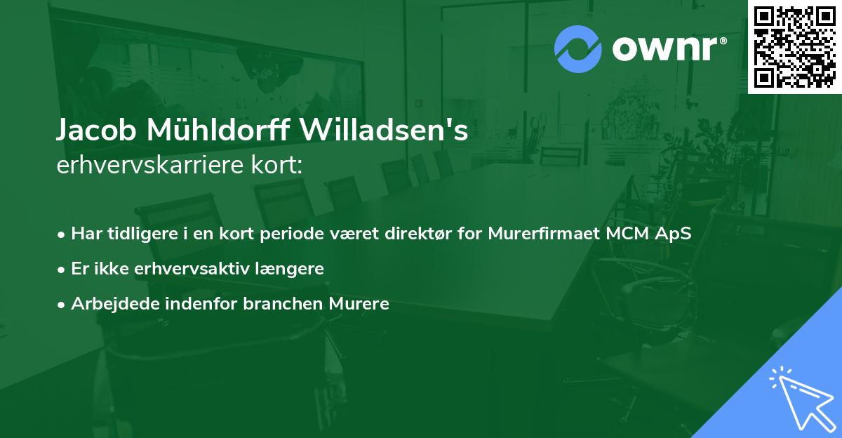 Jacob Mühldorff Willadsen's erhvervskarriere kort