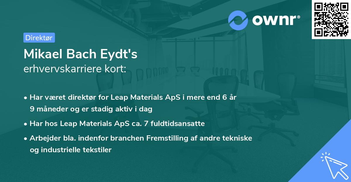 Mikael Bach Eydt's erhvervskarriere kort