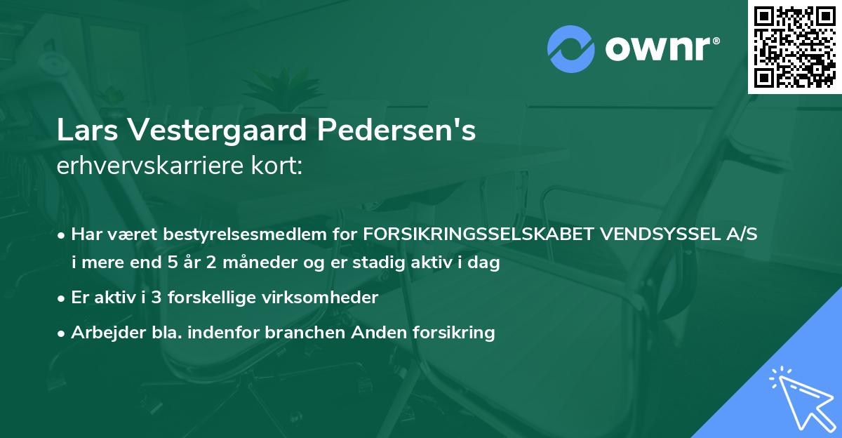 Lars Vestergaard Pedersen's erhvervskarriere kort