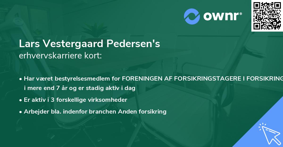 Lars Vestergaard Pedersen's erhvervskarriere kort