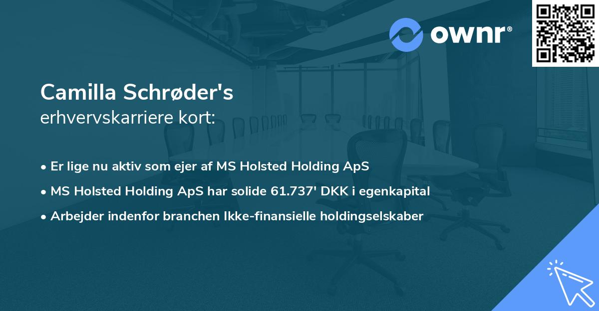 Camilla Schrøder's erhvervskarriere kort