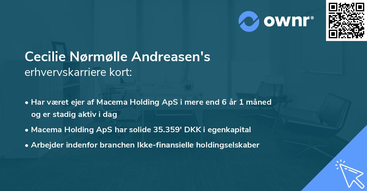 Cecilie Nørmølle Andreasen's erhvervskarriere kort