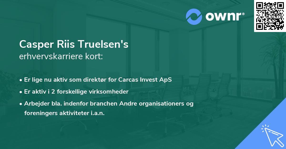 Casper Riis Truelsen's erhvervskarriere kort