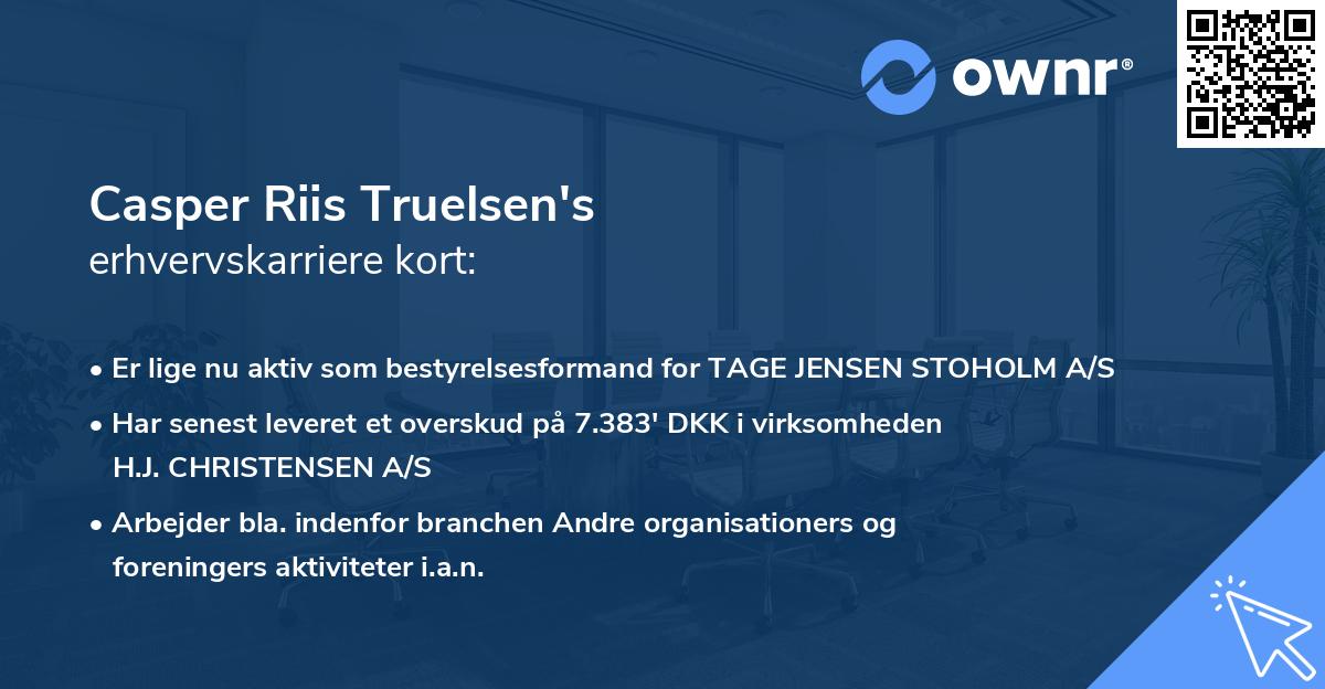 Casper Riis Truelsen's erhvervskarriere kort
