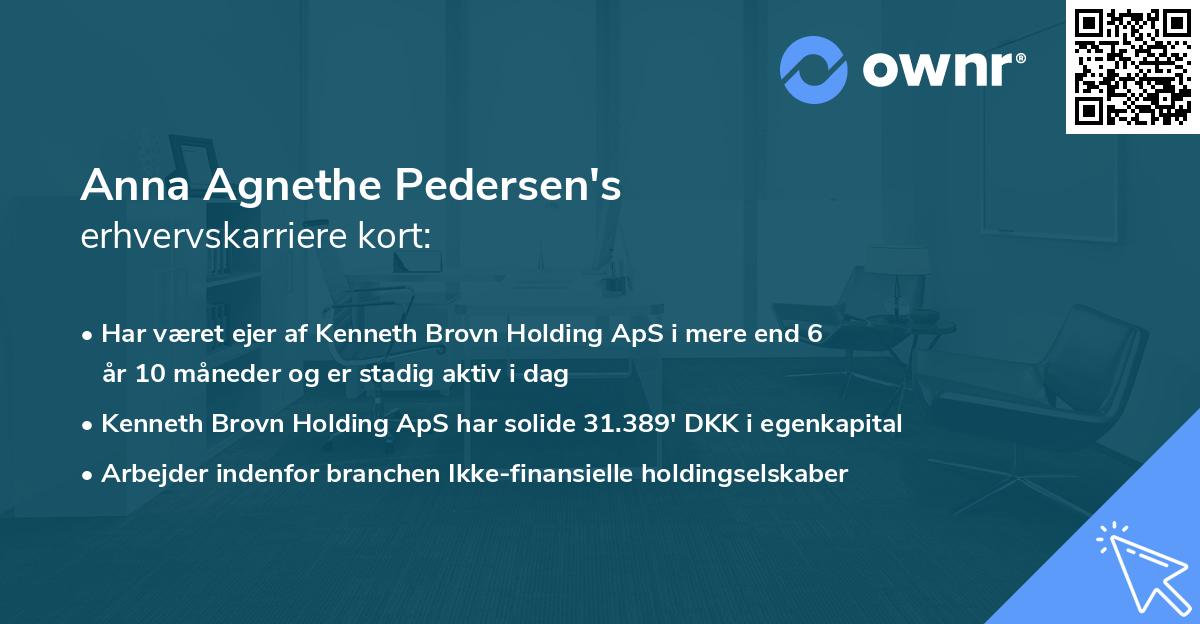 Anna Agnethe Pedersen's erhvervskarriere kort