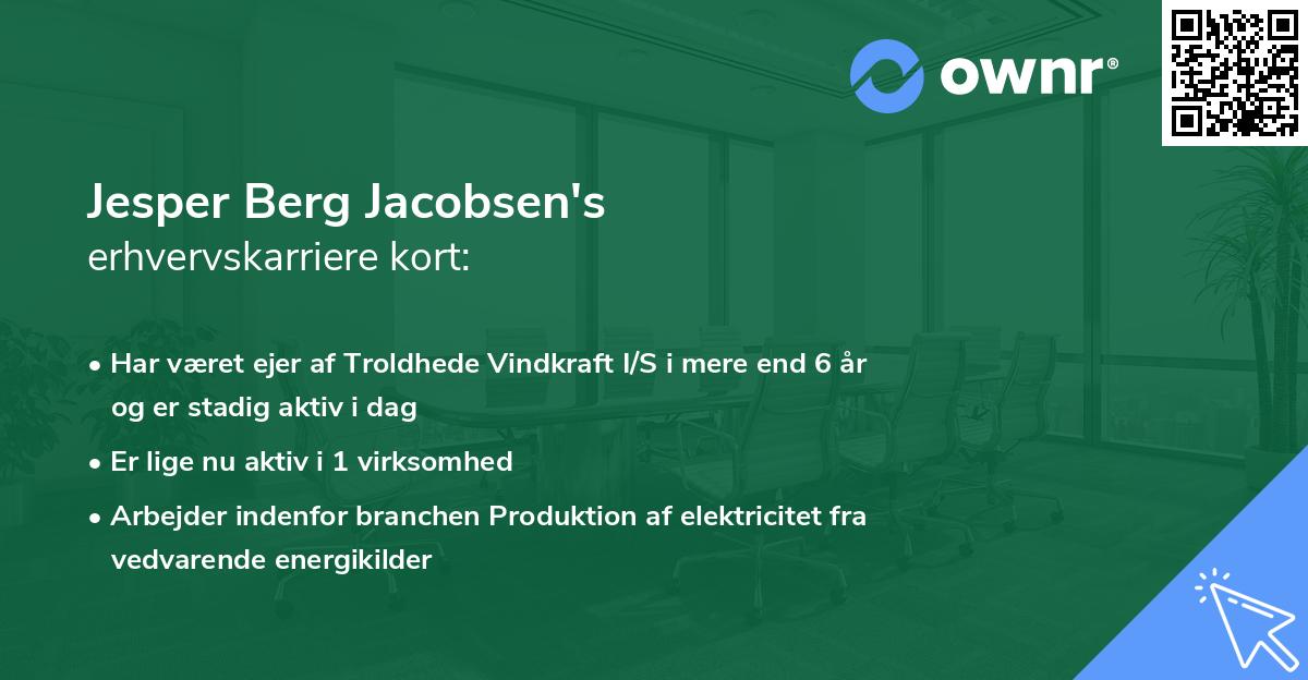 Jesper Berg Jacobsen's erhvervskarriere kort