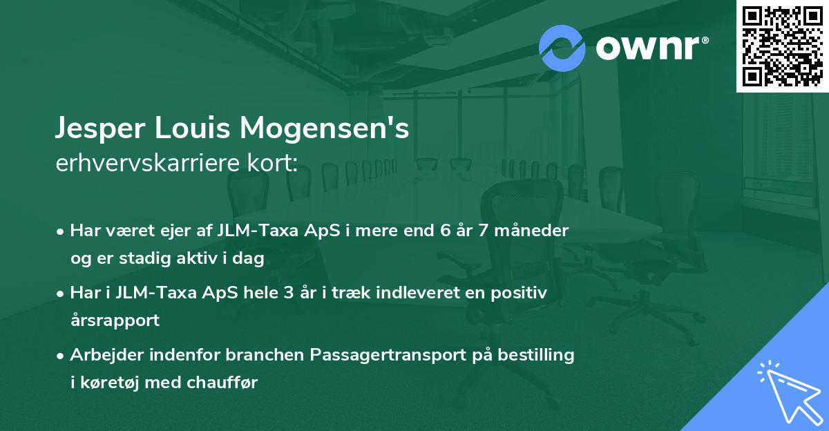 Jesper Louis Mogensen's erhvervskarriere kort