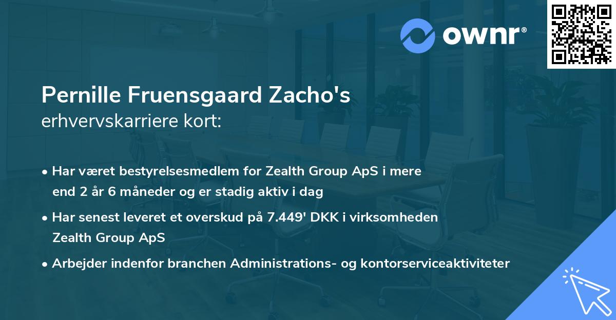 Pernille Fruensgaard Zacho's erhvervskarriere kort