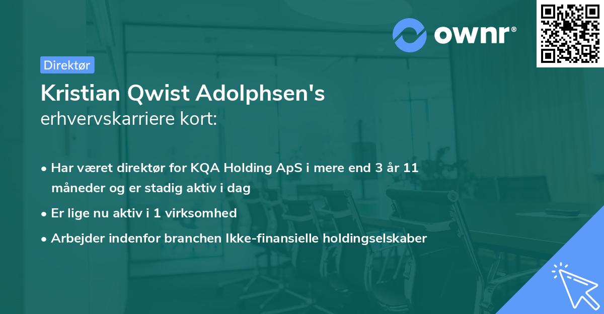 Kristian Qwist Adolphsen's erhvervskarriere kort