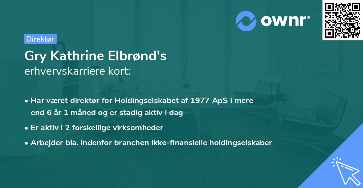 Gry Kathrine Elbrønd's erhvervskarriere kort