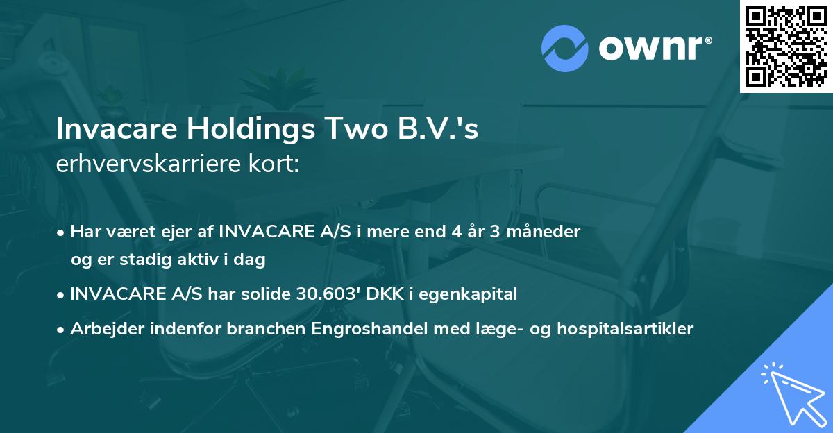 Invacare Holdings Two B.V.'s erhvervskarriere kort