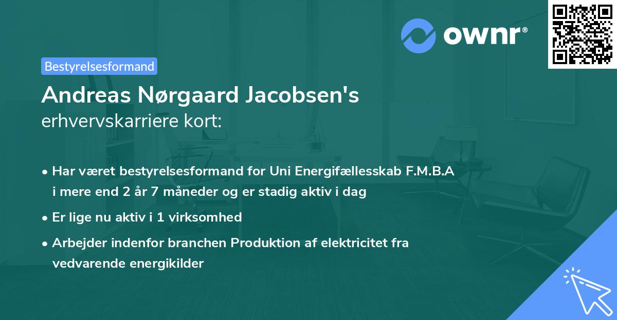 Andreas Nørgaard Jacobsen's erhvervskarriere kort
