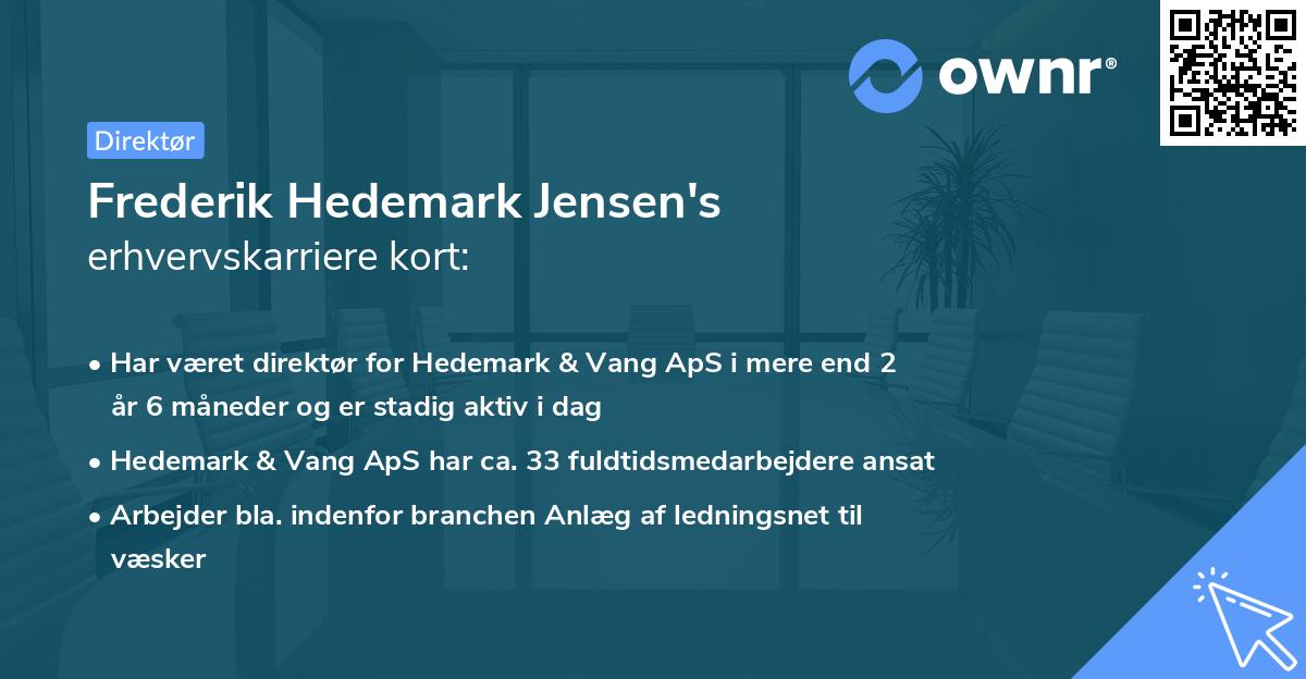 Frederik Hedemark Jensen's erhvervskarriere kort