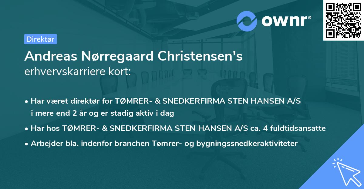 Andreas Nørregaard Christensen's erhvervskarriere kort