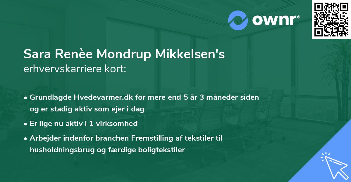 Sara Renèe Mondrup Mikkelsen's erhvervskarriere kort