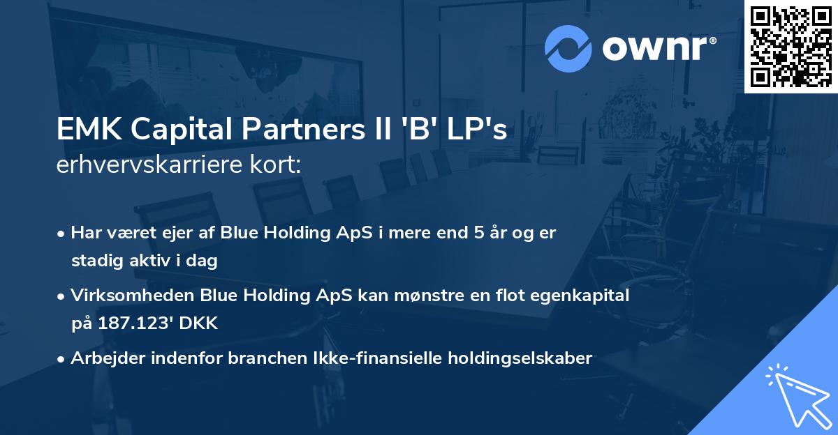 EMK Capital Partners II 'B' LP's erhvervskarriere kort