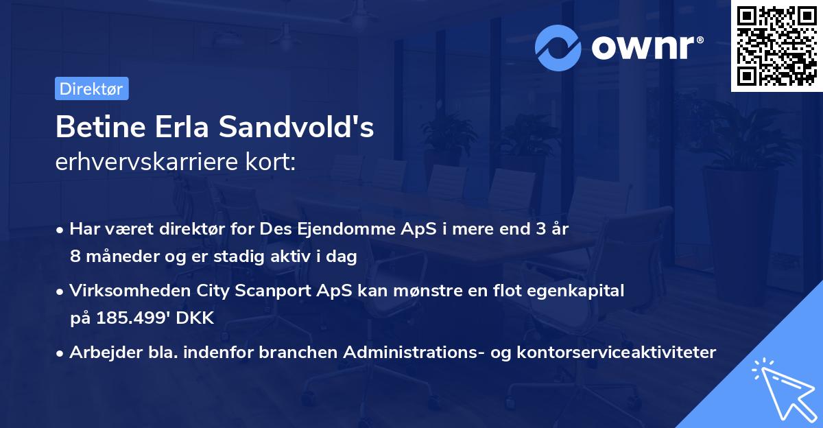 Betine Erla Sandvold's erhvervskarriere kort