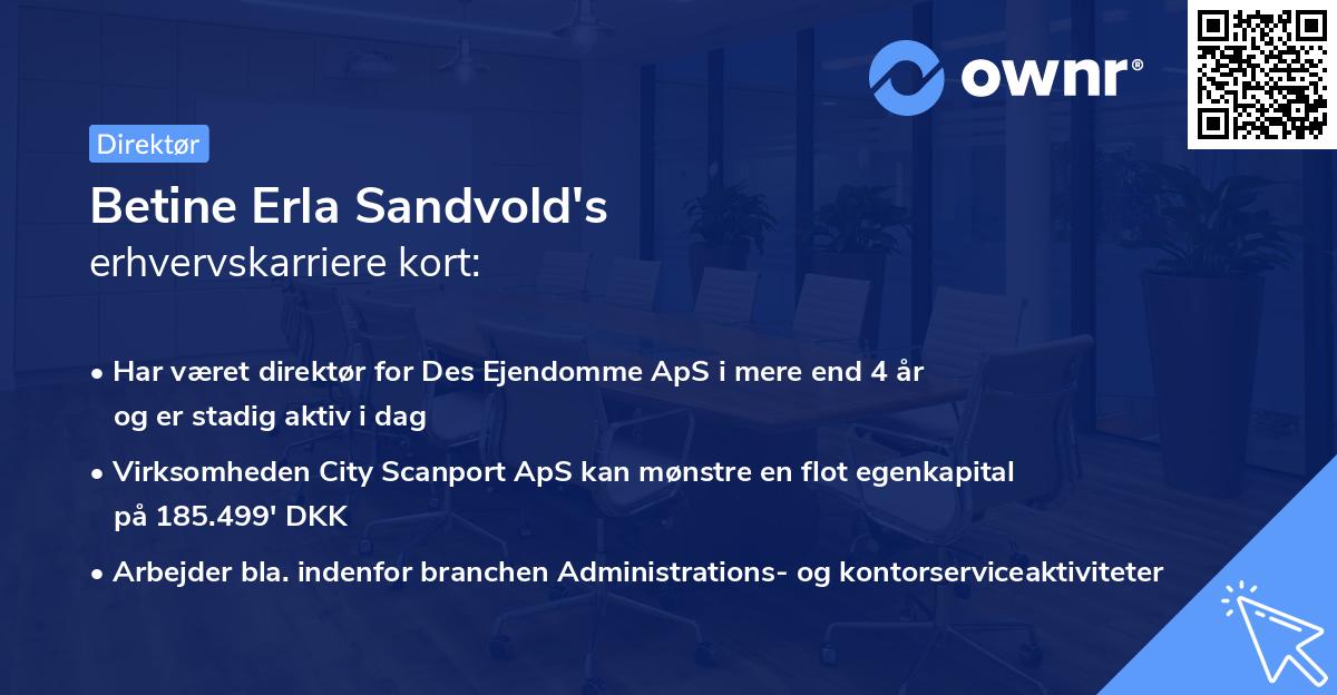 Betine Erla Sandvold's erhvervskarriere kort