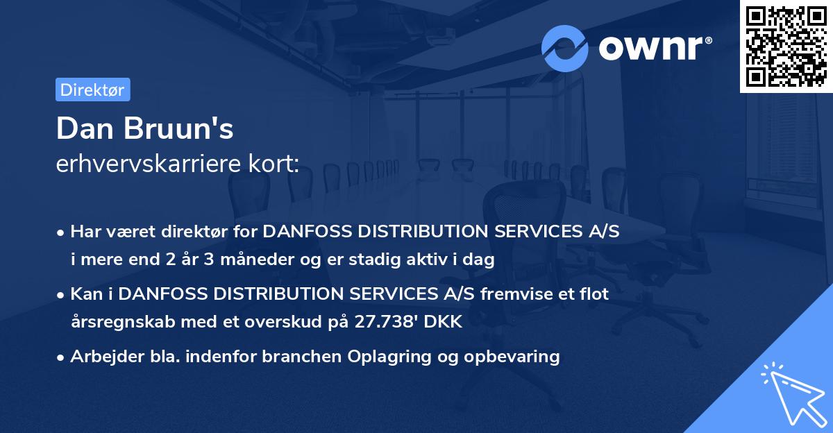 Dan Bruun's erhvervskarriere kort