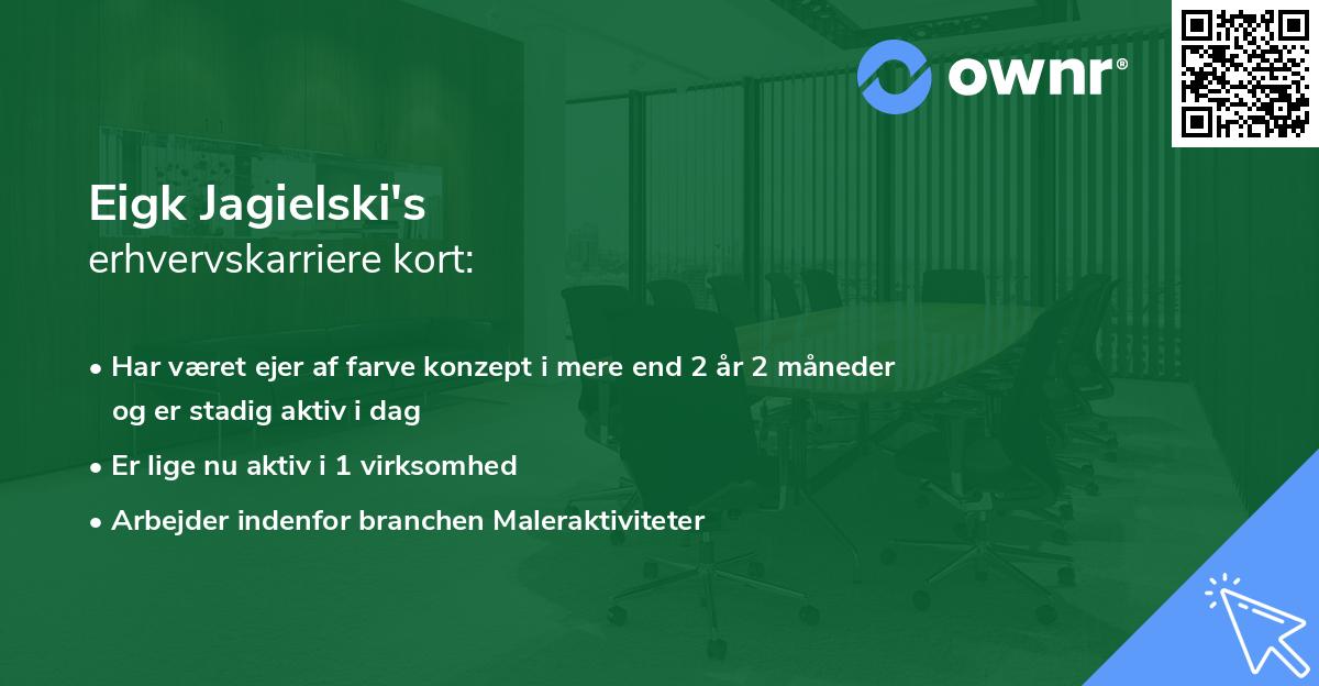 Eigk Jagielski's erhvervskarriere kort