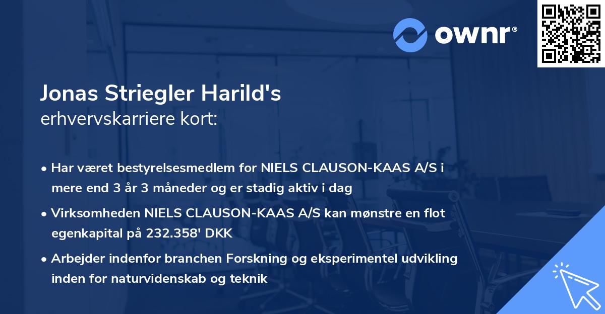 Jonas Striegler Harild's erhvervskarriere kort