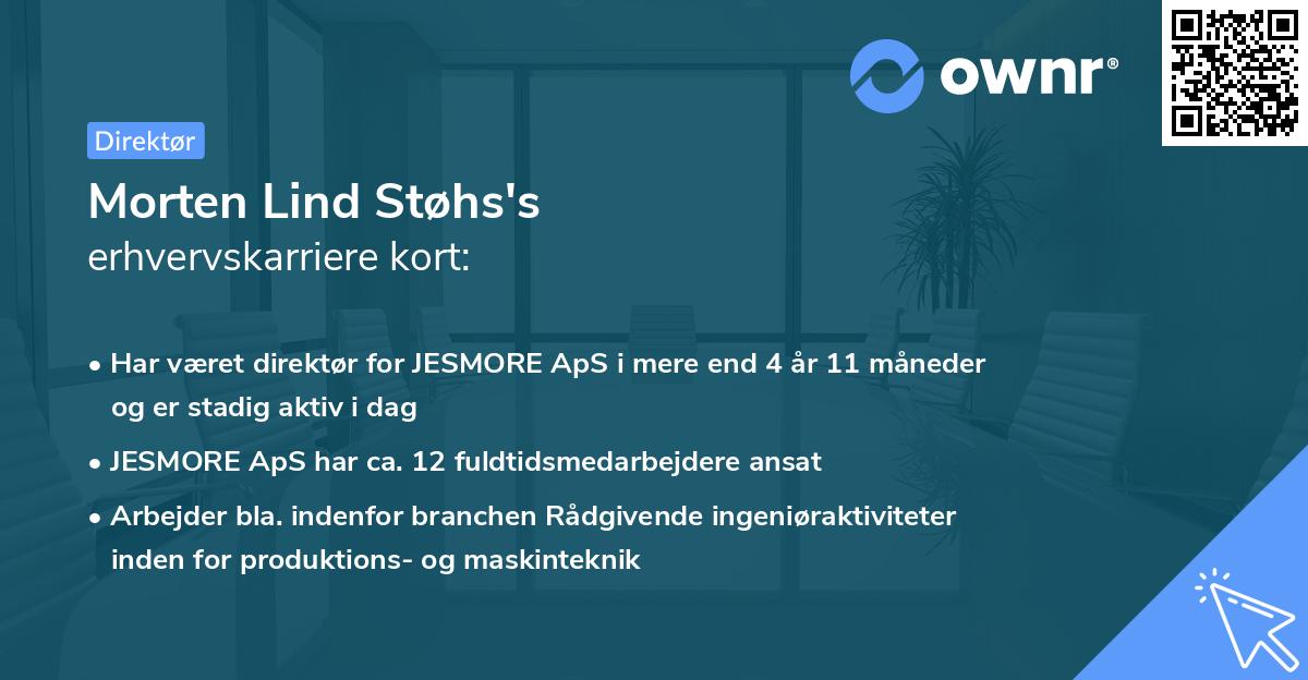 Morten Lind Støhs's erhvervskarriere kort
