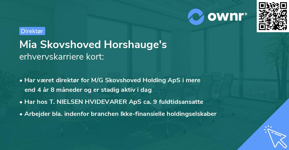 Mia Skovshoved Horshauge's erhvervskarriere kort