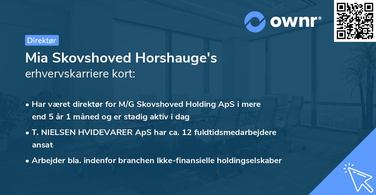 Mia Skovshoved Horshauge's erhvervskarriere kort