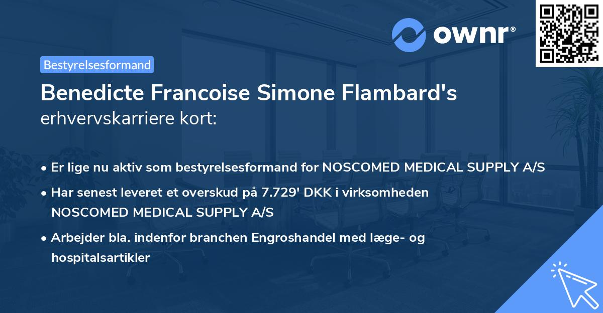 Benedicte Francoise Simone Flambard's erhvervskarriere kort
