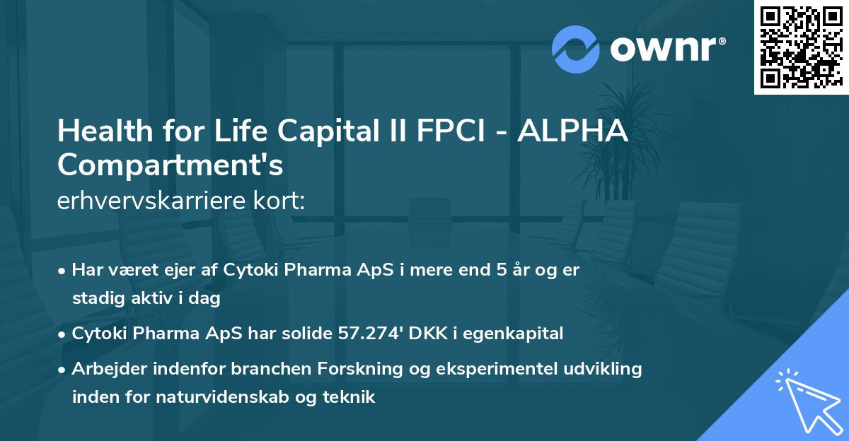Health for Life Capital II FPCI - ALPHA Compartment's erhvervskarriere kort