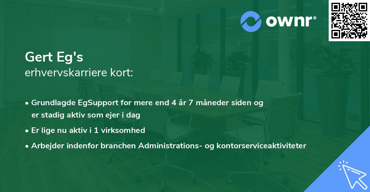 Gert Eg's erhvervskarriere kort