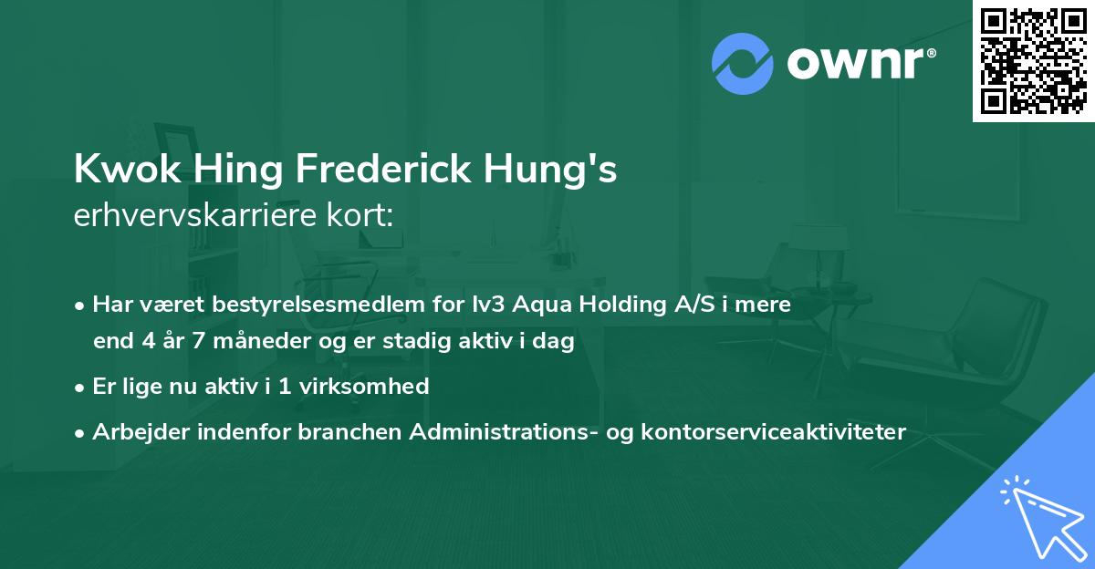 Kwok Hing Frederick Hung's erhvervskarriere kort