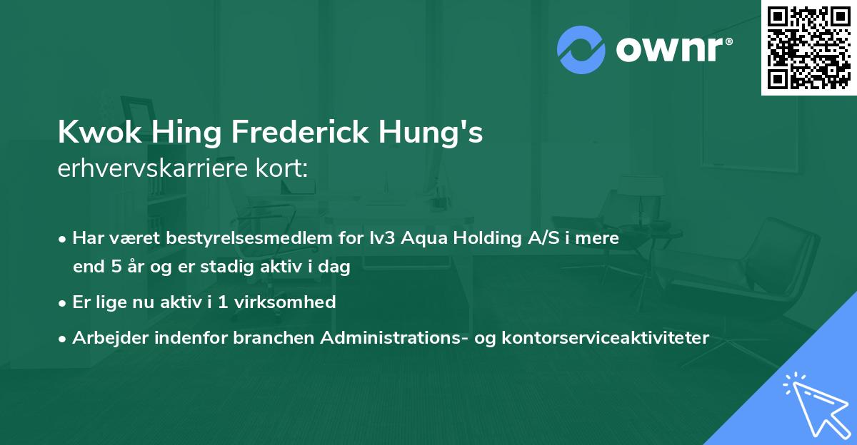 Kwok Hing Frederick Hung's erhvervskarriere kort