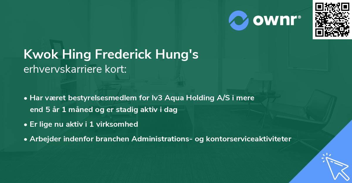 Kwok Hing Frederick Hung's erhvervskarriere kort