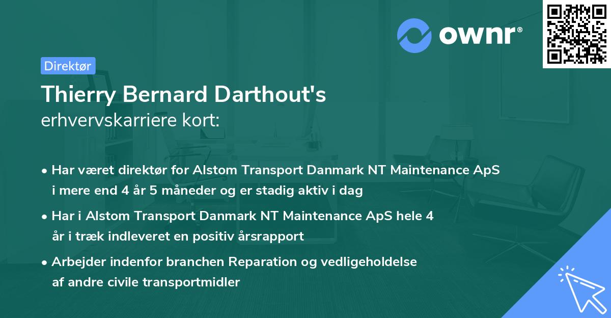 Thierry Bernard Darthout's erhvervskarriere kort