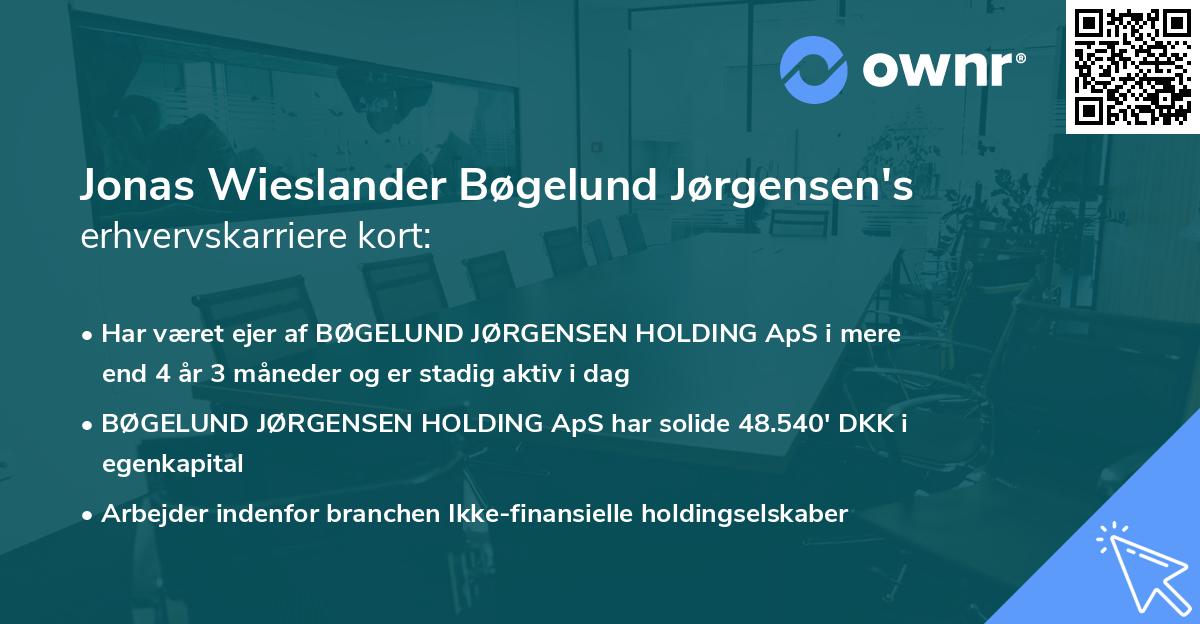 Jonas Wieslander Bøgelund Jørgensen's erhvervskarriere kort