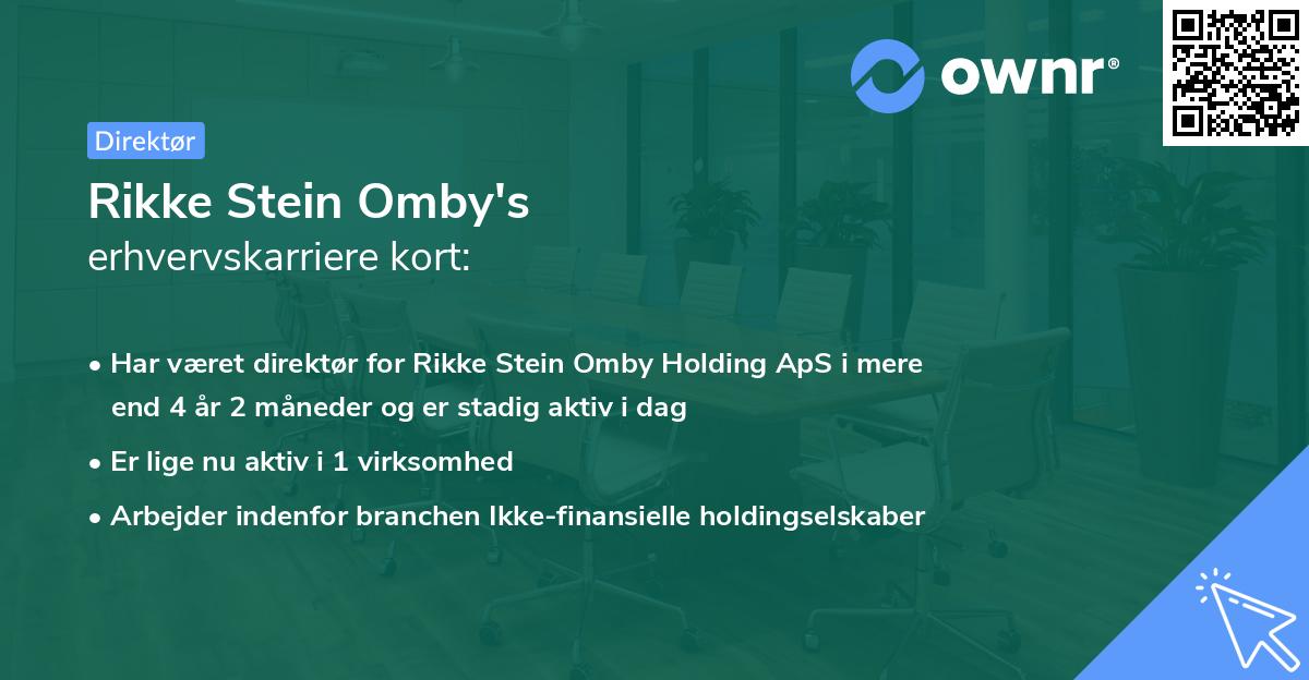 Rikke Stein Omby's erhvervskarriere kort