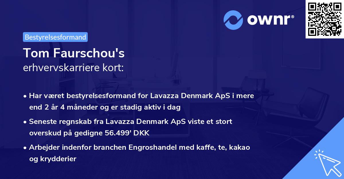 Tom Faurschou's erhvervskarriere kort