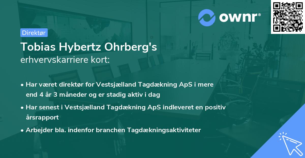 Tobias Hybertz Ohrberg's erhvervskarriere kort