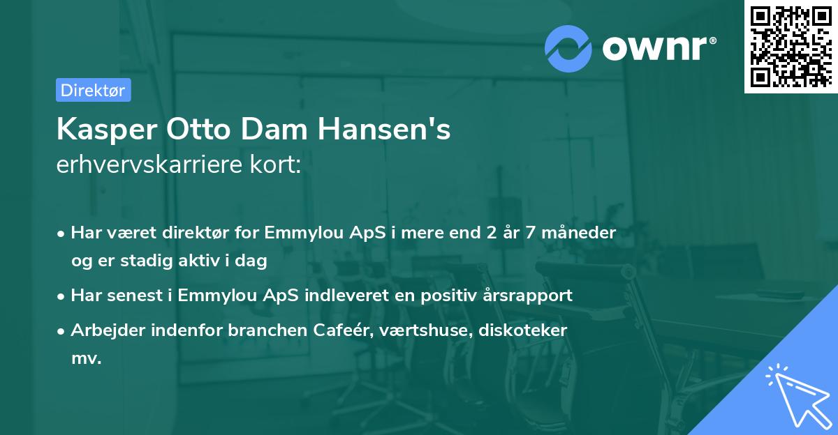 Kasper Otto Dam Hansen's erhvervskarriere kort